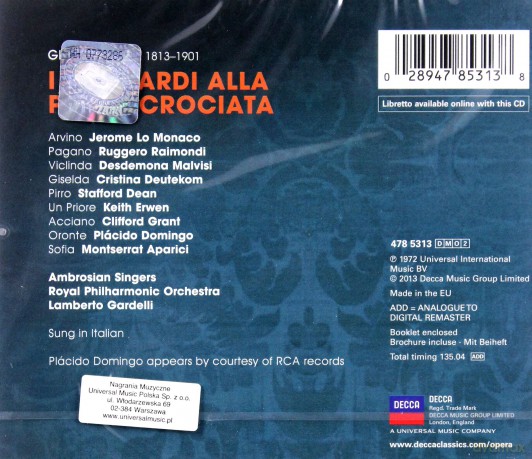 Lamberto Gardelli: Verdi I Lombardi [2CD]