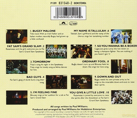 Bugsy Malone soundtrack [CD]