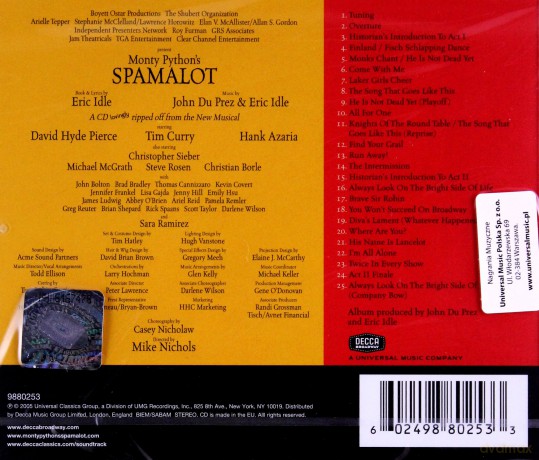 Monty Python's Spamalot soundtrack [CD]