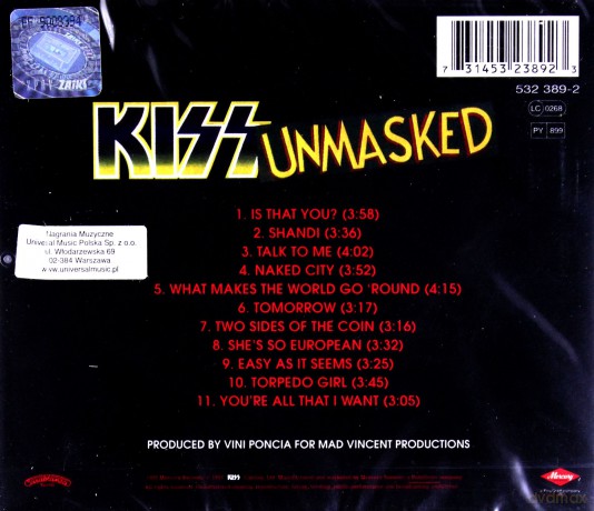 Kiss: Unmasked (Wersja Zremasterowana) [CD]