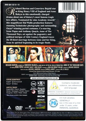 Anna Tysiąca Dni [DVD]