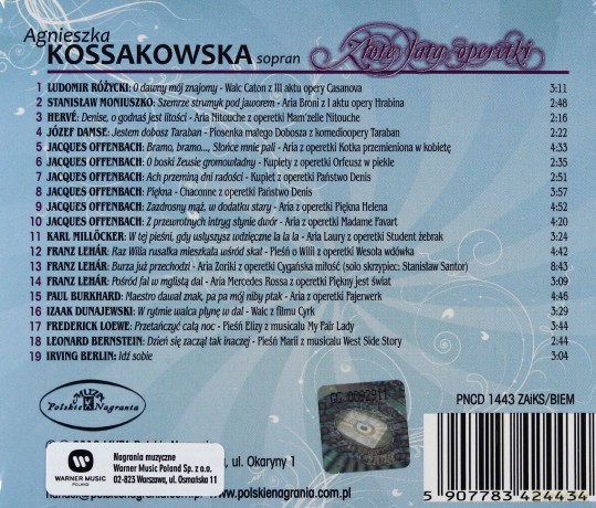 Agnieszka Kossakowska: Złote Lata Operetki [CD]