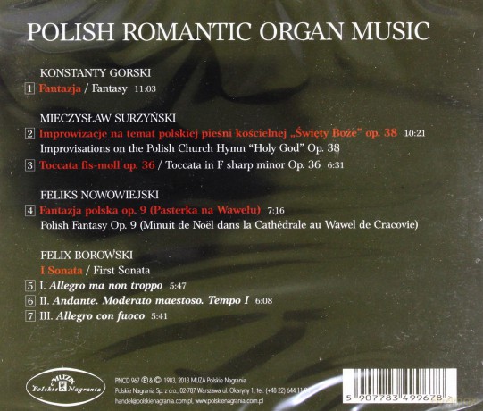 Marek Kudlicki: Polish Romantic Organ Music [CD]