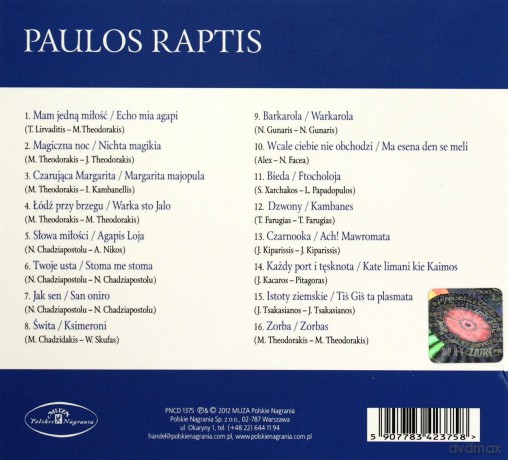 Paulo Raptis: Piosenki Greckie [CD]