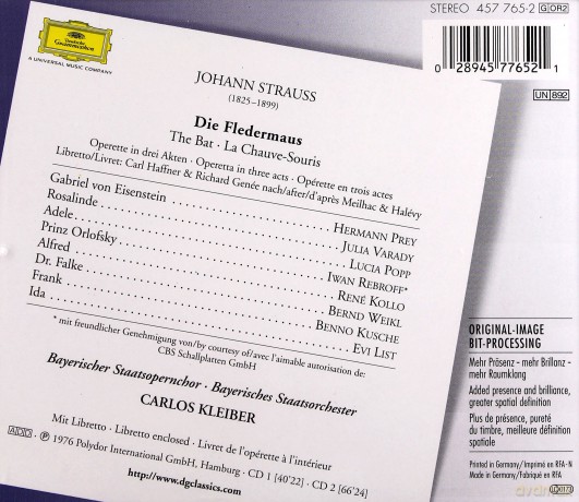 Kleiber Bsto: Strauss Die Fledermaus [2CD]