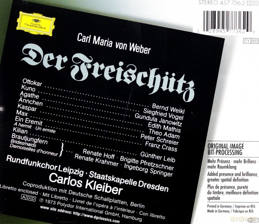 Kleiber/Janowitz/Mathis: Weber'der Freischutz' [2CD]