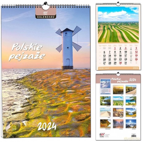 Kalendarz 2024 B3 13 plansz Polskie Pejzaże [KALENDARZ]