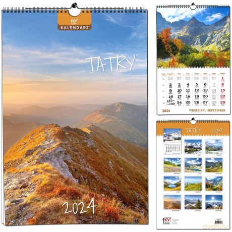 Kalendarz 2024 B3 13 plansz Tatry [KALENDARZ]