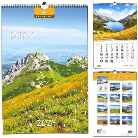 Kalendarz 2024 B3 7 plansz Tatry [KALENDARZ]