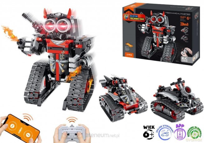 Klocki techniczne 3w1 robot auto czerwony [KLOCKI]
