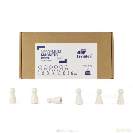 Magnesy neodymowe Bowling białe 6szt