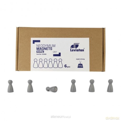 Magnesy neodymowe Bowling szare 6szt