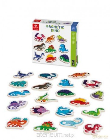Magnetyczne drewniane magnesy Dinozaury 20 sztuk