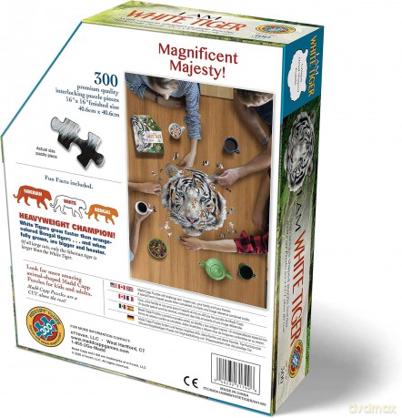 Puzzle konturowe 300 I am - Biały Tygrys [PUZZLE]