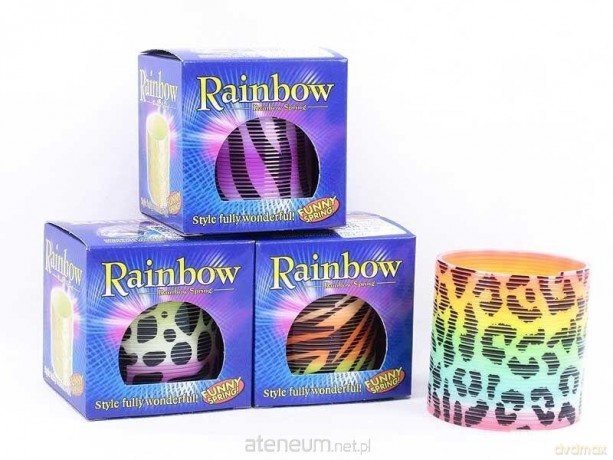 Sprężyna tęczowa w czarne ciapki mix