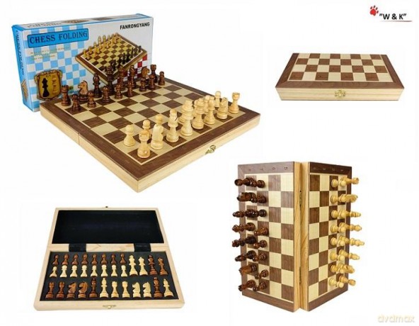 Szachy drewniane magnetyczne premium 29,5*29,5cm [GRA PLANSZOWA]