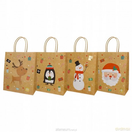 Torba prezentowa 21x25,5cm papier white craft mix