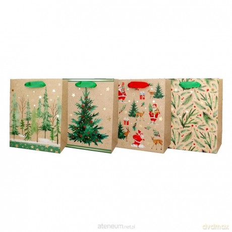 Torba prezentowa 26x32x12cm Święta hot stamp mix