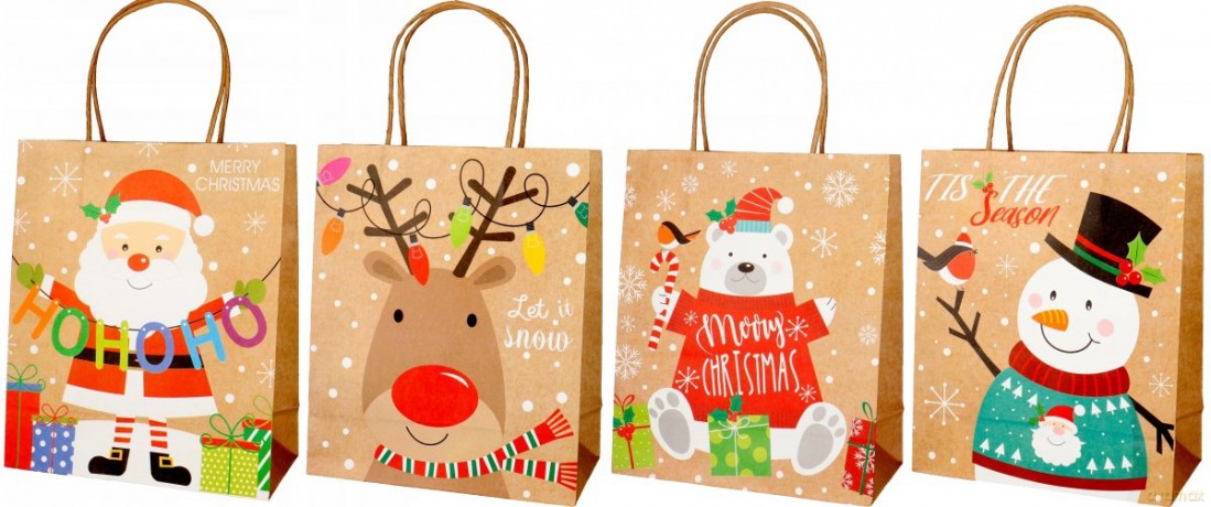 Torba prezentowa 32x42x11cm papier white craft mix