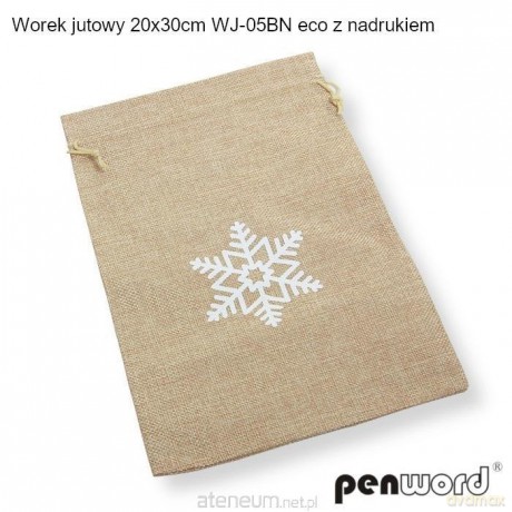 Woreczek jutowy eco z nadrukiem 30x20cm