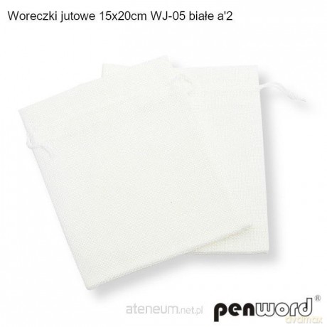 Woreczki jutowe białe 20x15cm 2szt