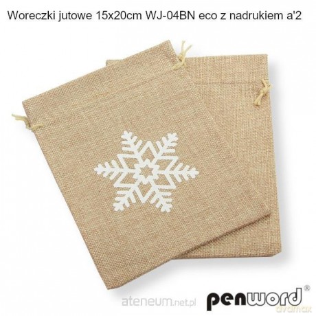 Woreczki jutowe eco z nadrukiem 20x15cm 2szt