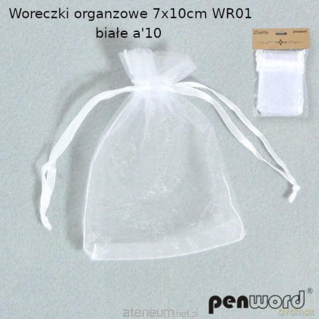 Woreczki organzowe białe 7x10cm 10szt