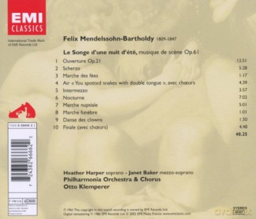Klemperer/Philharmonia Orchestra: Songe Nuit D\'ete [CD]