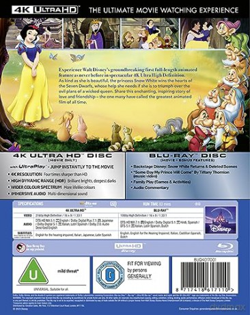 Snow White And The Seven Dwarfs (Królewna Śnieżka i siedmiu krasnoludków) [Blu-Ray 4K]+[Blu-Ray]