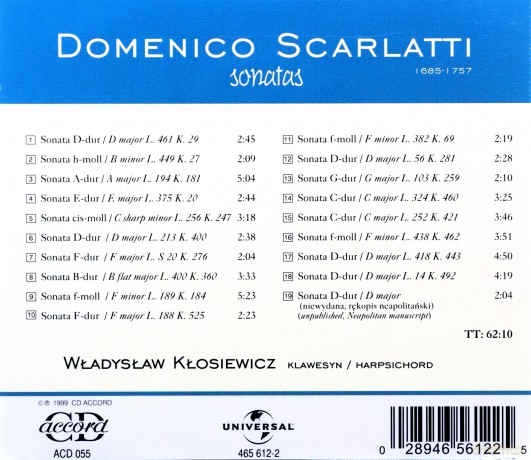 Kłosiewicz: Scarlatti: Sonaty Klawesynowe [CD]