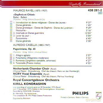 Kondrashin/Rcgo: Rave: Daphnis Et Chloe [CD]