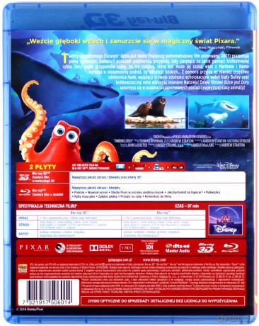 Gdzie jest Dory? 3D (Disney) [Blu-Ray 3D]+[Blu-Ray]