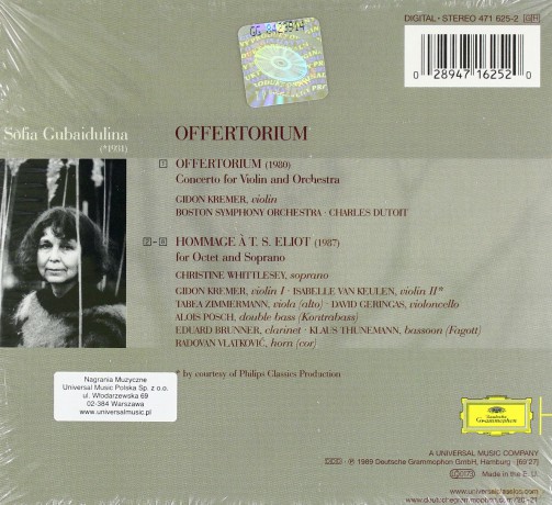 Kremer Bso Dutoit: Gubaidulina Offretorium [CD]