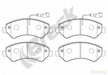 Zestaw klocków hamulcowych, hamulce tarczowe Breck 24467 00 703 20 Peugeot Fiat Citroen
