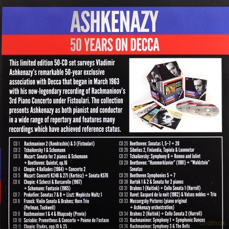 Vladimir Ashkenazy: 50 Years Of Decca Original Jackets Collection [50CD]