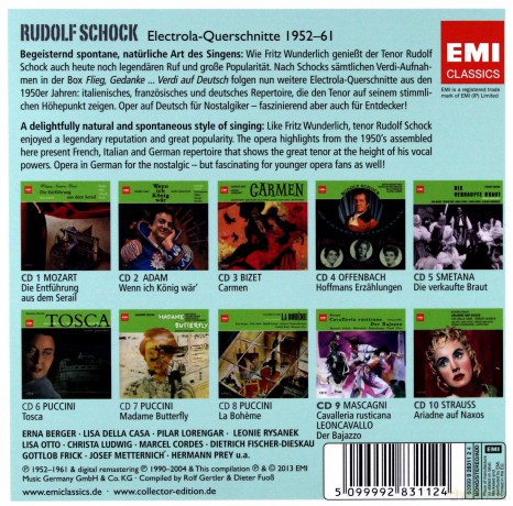 Rudolf Schock:Original Opera Highlihts (Limited) [10CD]