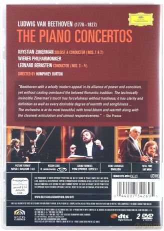 Krystian Zimerman: Beethoven:Piano Concertos [2DVD]
