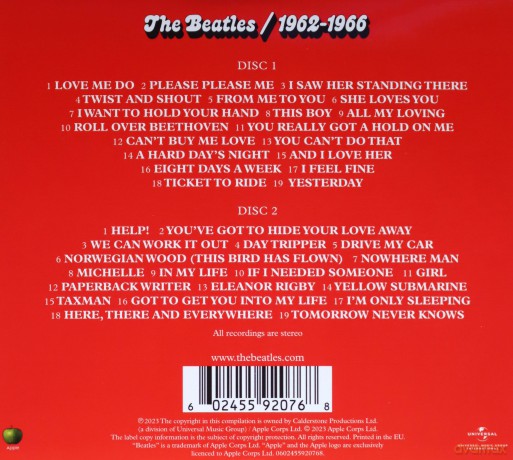The Beatles: 1962 - 1966 (Red Album) [2CD]