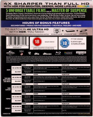 Alfred Hitchcock Classic Collection 3 [10xBlu-Ray 4K]