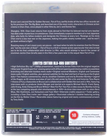 Fist Of Fury (Limited Edition) (Wściekłe pięści) [Blu-Ray]