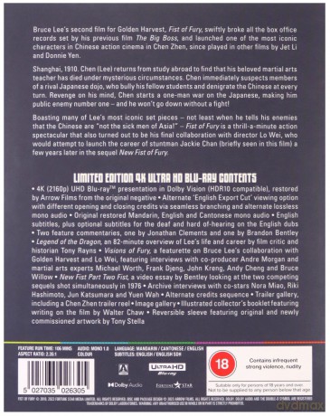 Fist Of Fury (Limited Edition) (Wściekłe pięści) [Blu-Ray 4K]