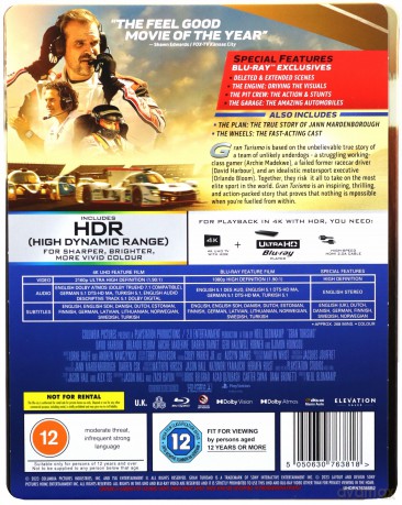 Gran Turismo: Based On A True Story (steelbook) (Gold) [Blu-Ray 4K]