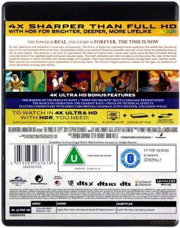 The Prince of Egypt (Książę Egiptu) (25th Anniversary Limited Edition)[Blu-Ray 4K]+[Blu-Ray]
