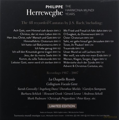 Bach: Cantatas Collegium Vocale Gent Herreweghe La Chapelle Royale [17CD]
