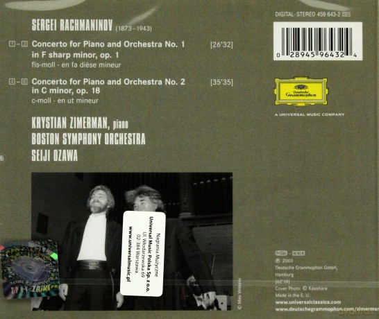 Krystian Zimerman: Rachmaninov: Piano Concertos 1&2 [CD]
