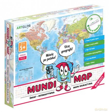 Interaktywna edukacyjna mapa świata dla dzieci MundiMap