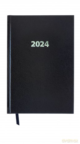 Kalendarz 2024 ekonomiczny A5 dzienny V3 czarny [KALENDARZ]