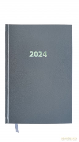 Kalendarz 2024 ekonomiczny A5 dzienny V4 szary [KALENDARZ]