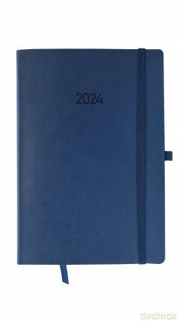 Kalendarz 2024 flex A5 dzienny V2 granatowy [KALENDARZ]