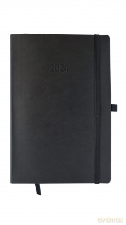 Kalendarz 2024 flex A5 dzienny V3 czarny [KALENDARZ]
